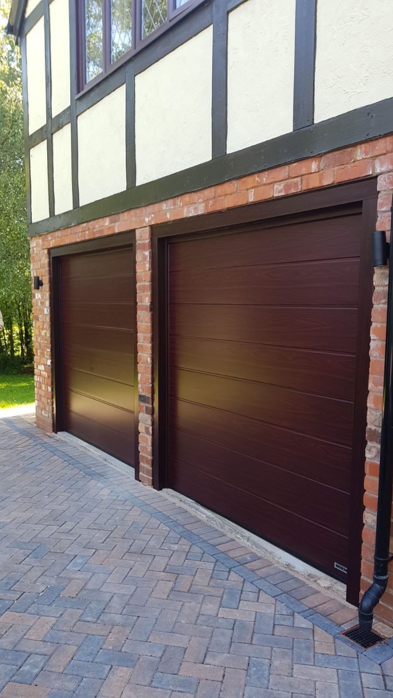 M-Ribbed Rosewood Sectional Doors