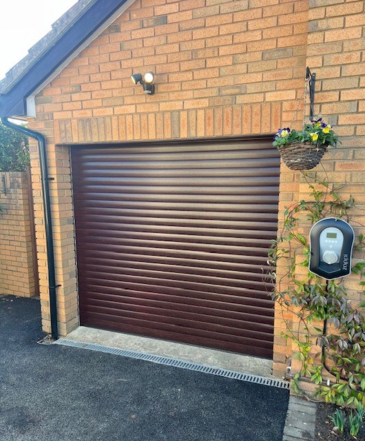 Seceuroglide Roller door in Rosewood